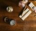 weed paraphernalias on top of wooden table